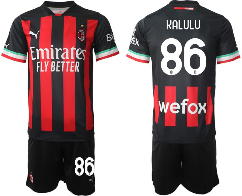 Men 2022-2023 Club Ac Milan home black #86 Soccer Jersey->ac milan jersey->Soccer Club Jersey